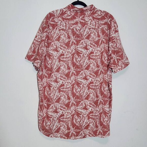 St. John's Bay White and Red Hawaiian Shirt Size XXL Tropical Print Cotton Shirt - Picture 4 of 7